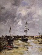 Eugene Boudin Port de Trouville a maree basse oil